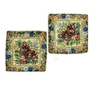 Tapestry Throw Pillow Covers, Floral Butterfly Dragonfly Embroidered Cushion